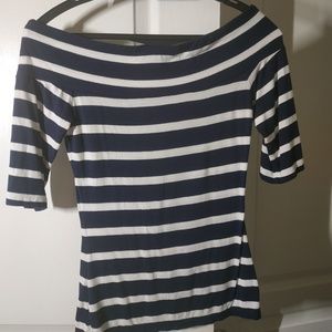 Boat neck striped top